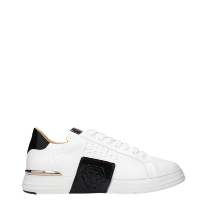 White Leather Low Top Sneakers