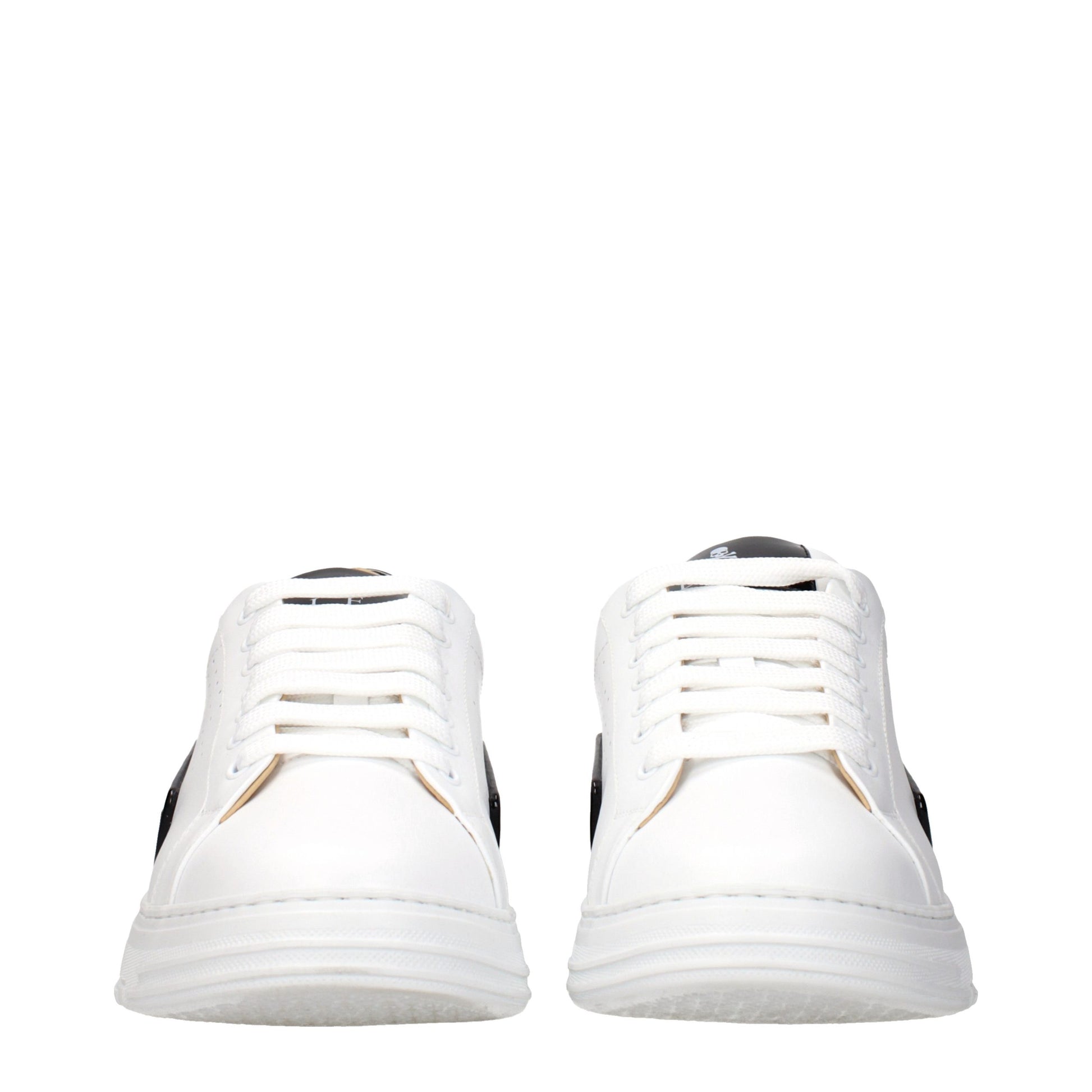 White Leather Low Top Sneakers