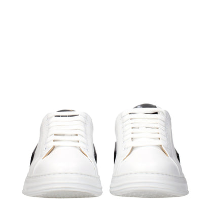 White Leather Low Top Sneakers
