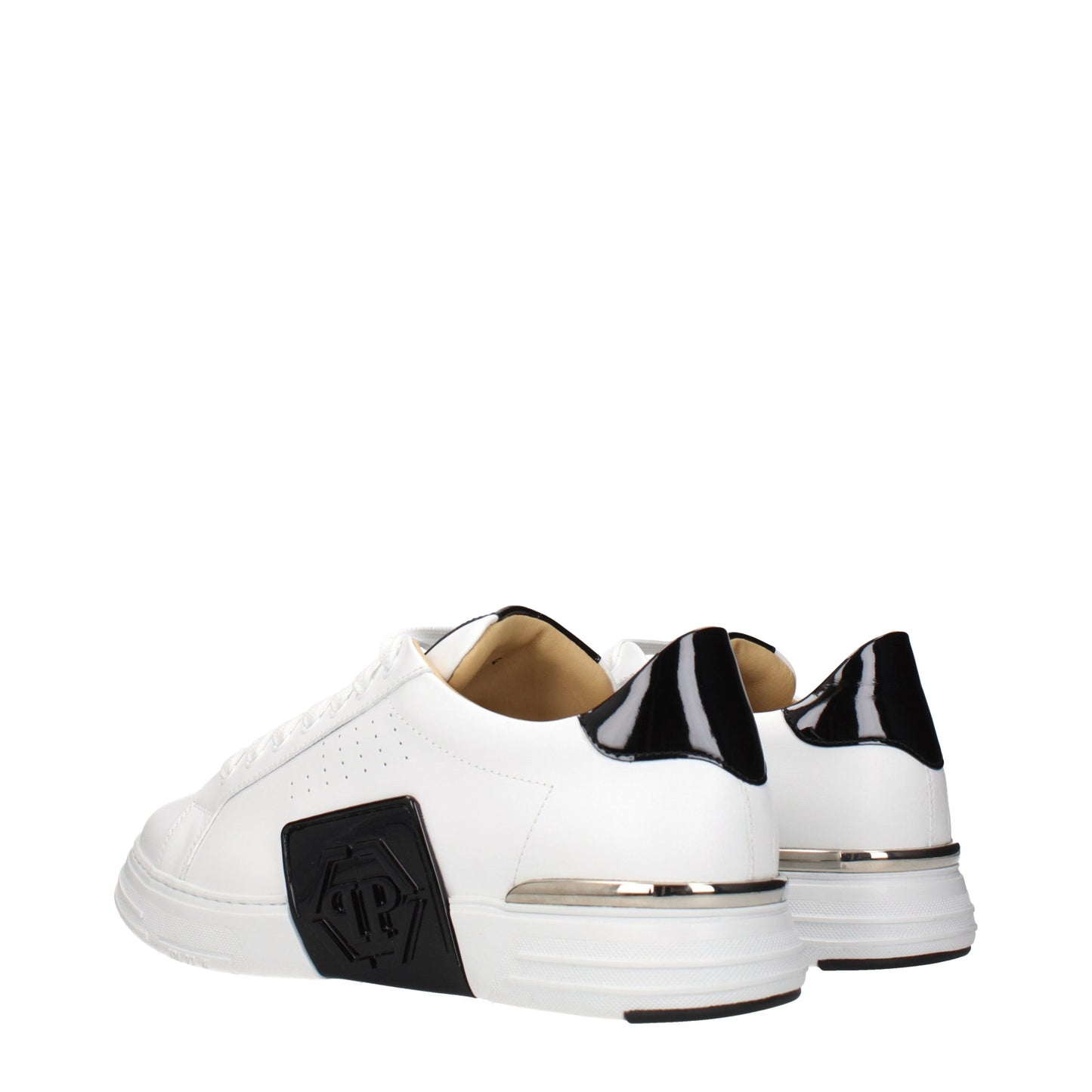 White Leather Low Top Sneakers