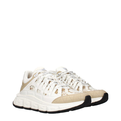 White Fabric Athletic Sneakers