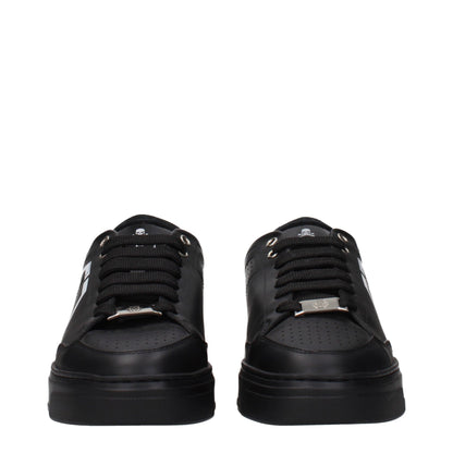 Black Leather Low Top Sneakers