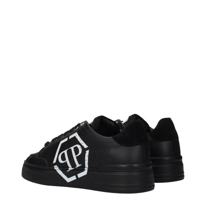 Black Leather Low Top Sneakers