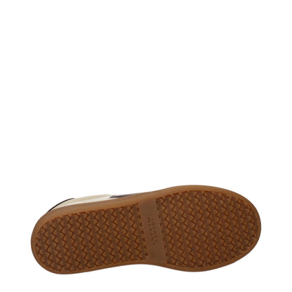 Beige Leather Low Top Sneakers