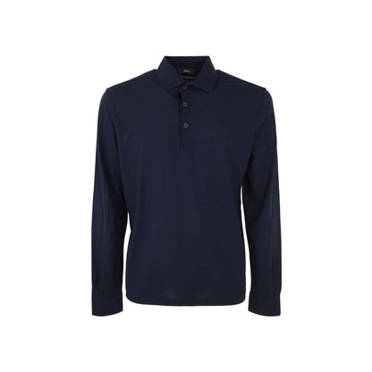 Blue Cotton Polo Shirt