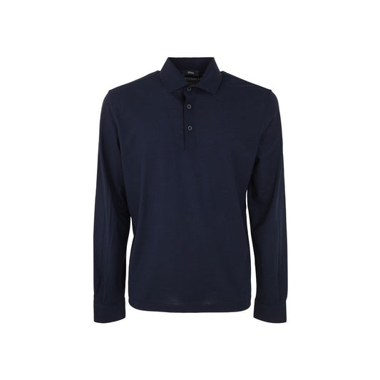 Blue Cotton Polo Shirt