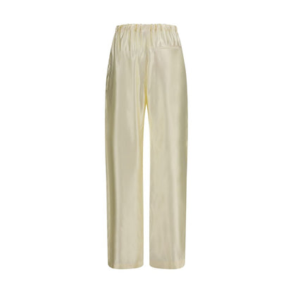 Beige Viscose Casual Pants