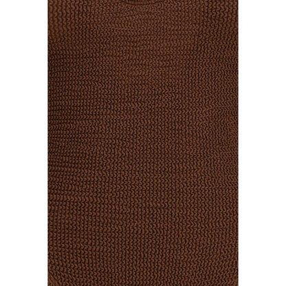 Brown Polyamide One-Piece Swimsuit