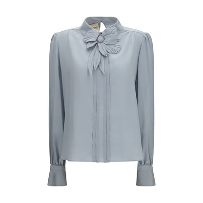 Blue Silk Blouse