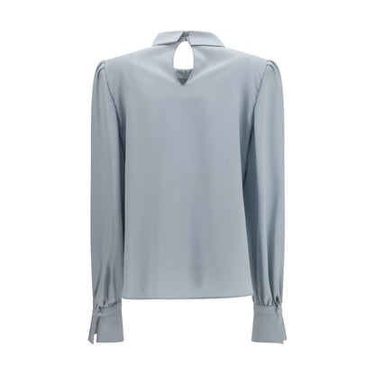 Blue Silk Blouse