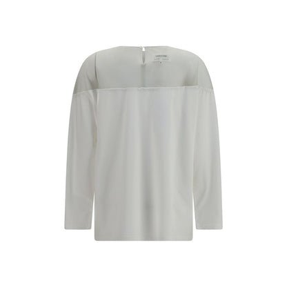 White Cotton Long Sleeve T-Shirt
