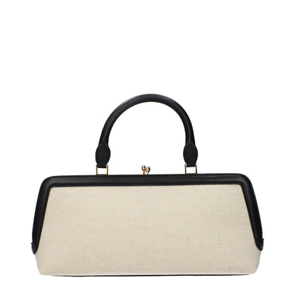 Beige Fabric Handbag