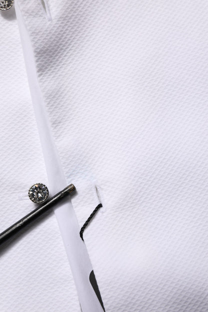 White Bib Cotton Poplin Dress Formal Shirt