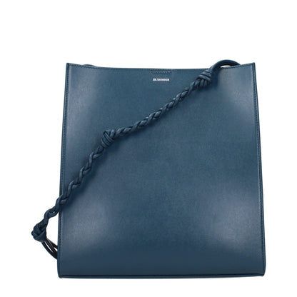 Blue Leather Shoulder Bag
