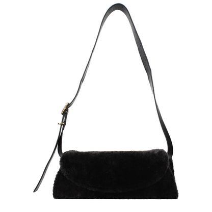 Black Fur Crossbody Bag