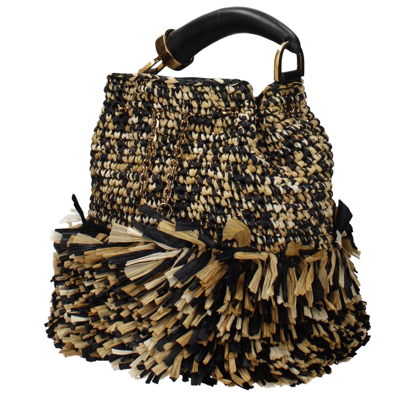 Beige Raffia Handbag