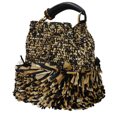 Beige Raffia Handbag