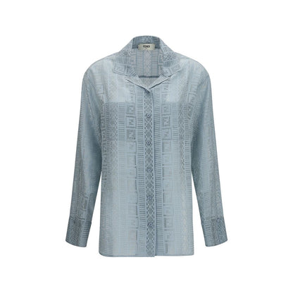 Blue Silk Dress Shirt