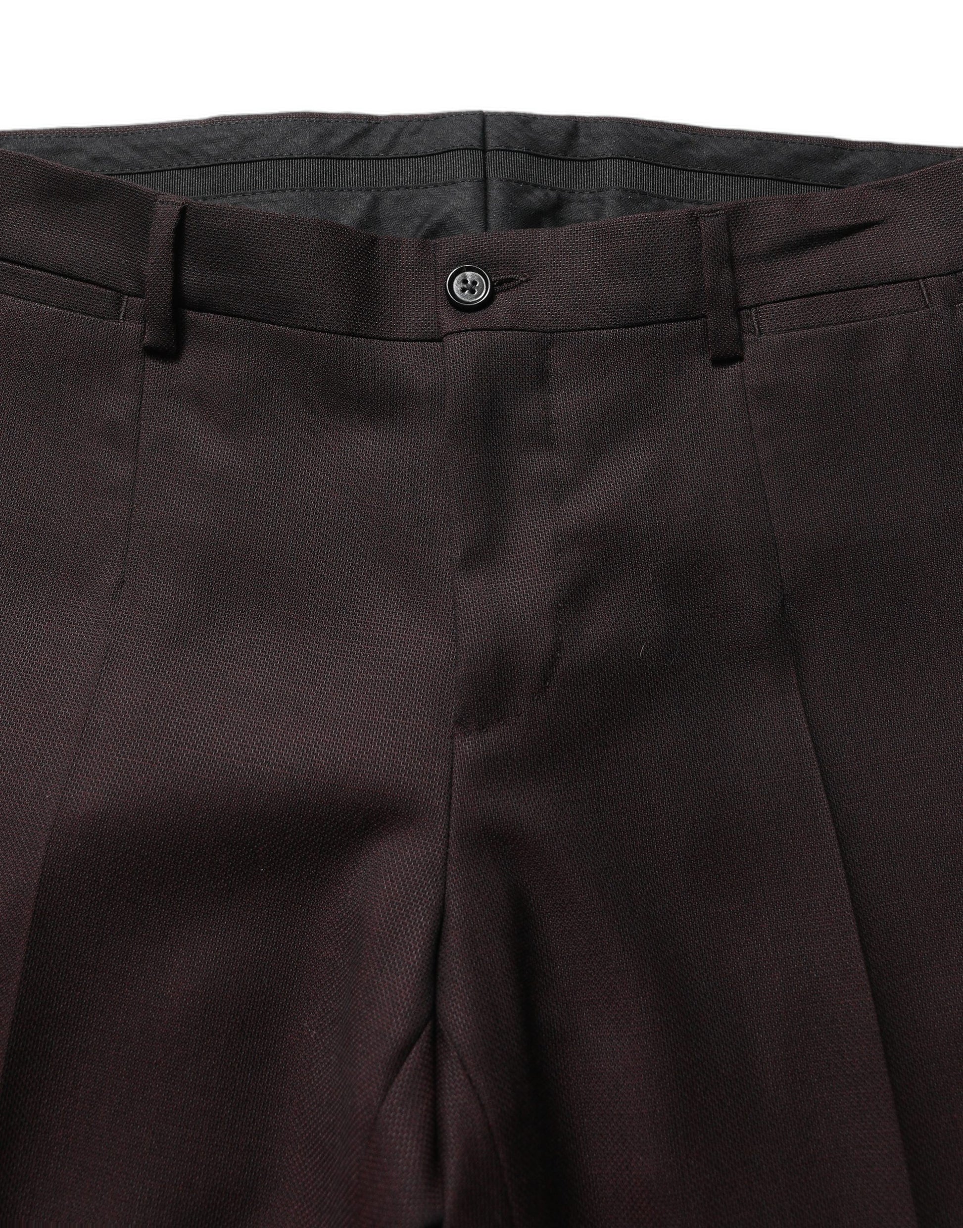 Brown Straight Leg Dress Silk Trousers Pants