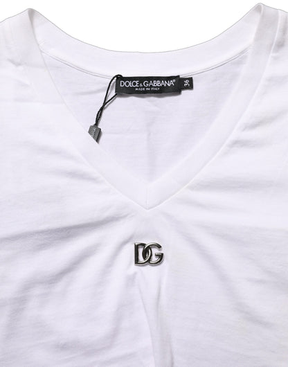White Logo Embroidered Tie Waist Cropped Top