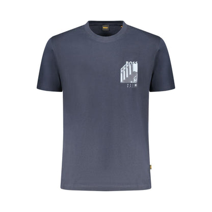 Blue Cotton Men's T-Shirt