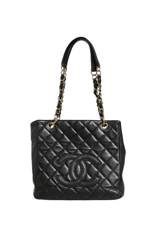 Caviar Petit Shopping Tote (PST) Black