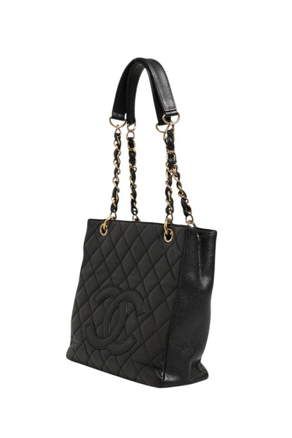 Caviar Petit Shopping Tote (PST) Black