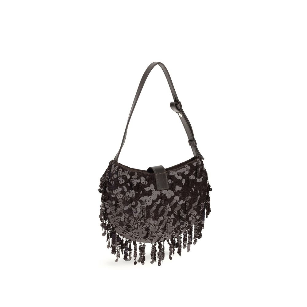 Brown Polyester Shoulder Bag