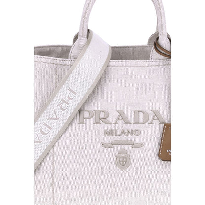 Beige Cotton Shoulder Bag