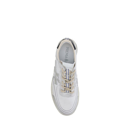 White Calf Leather Bos Taurus Low Top Sneakers