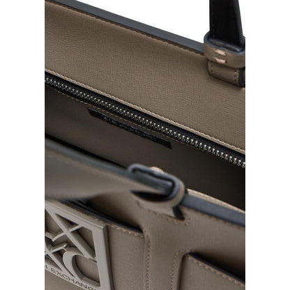 Beige Artificial Leather Handbag