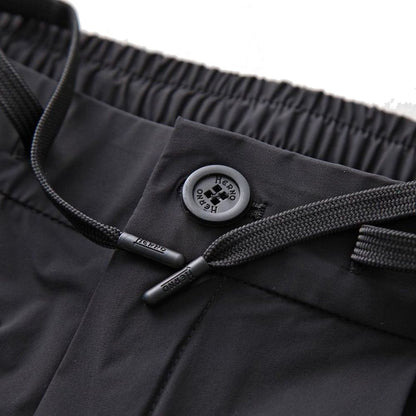 Black Elastane Athletic Pants