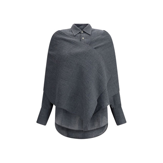 Gray Wool Dress Shirt