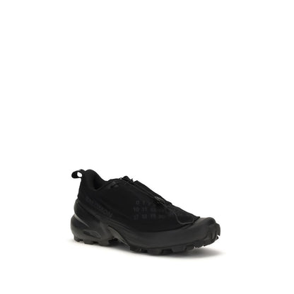 Black Polyester Athletic Sneakers
