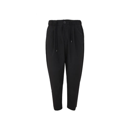 Black Polyester Casual Pants