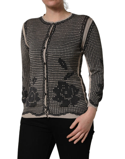 Black Floral Lace ButtonDownCardigan Sweater