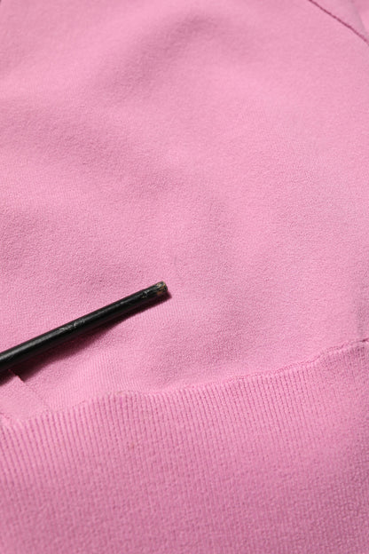 Pink Halter Neck Fitted Cropped Tank Top