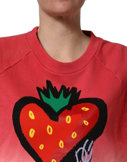 Multicolor StrawberryPrint Sweatshirt Sweater