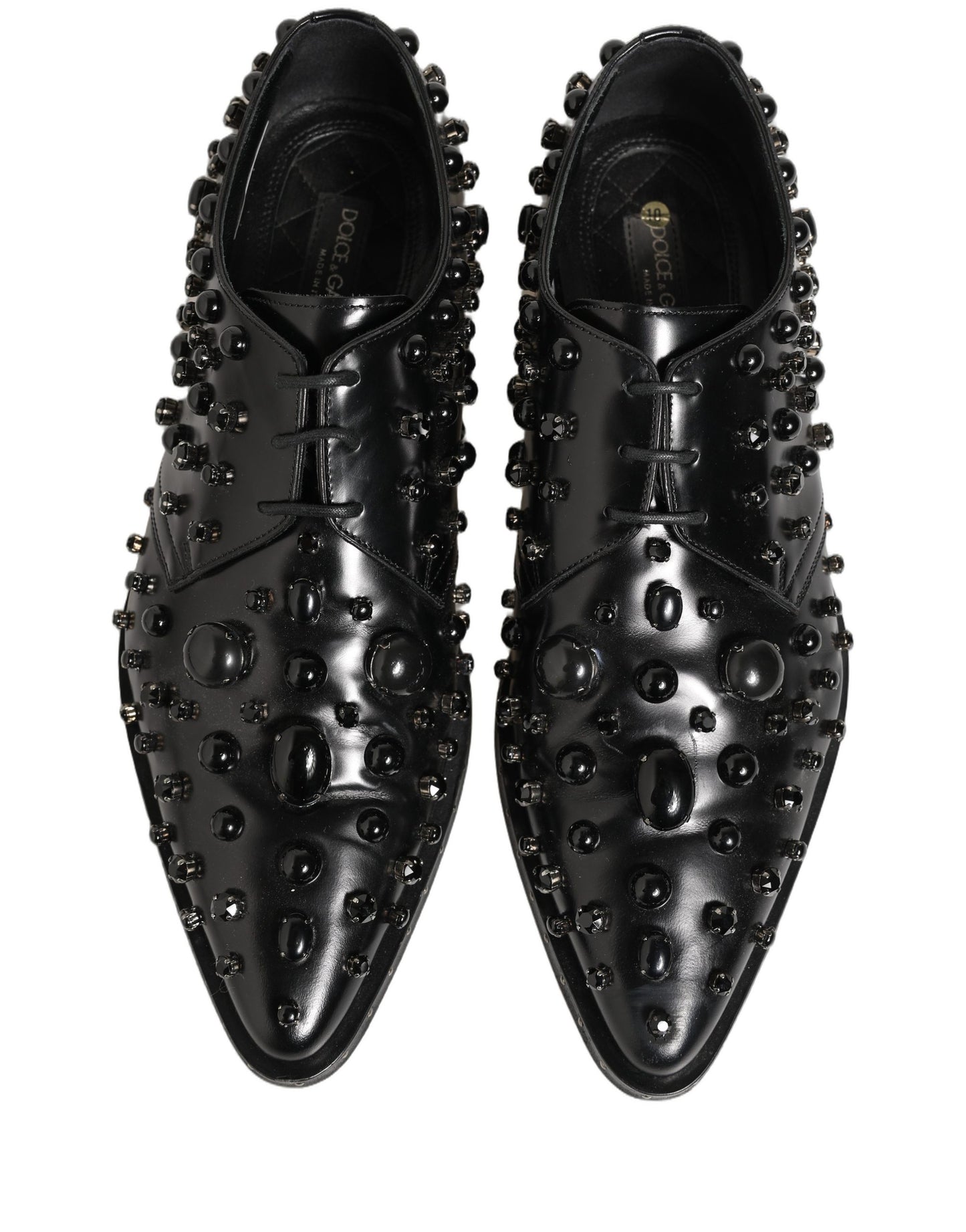 Black Leather Studded Men Formal Derby Shoes
