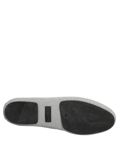 Gray Crown Rose Angel Embroidery Loafer Shoes