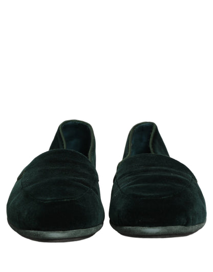 Green Velvet Slip On Men Flats Loafers Shoes