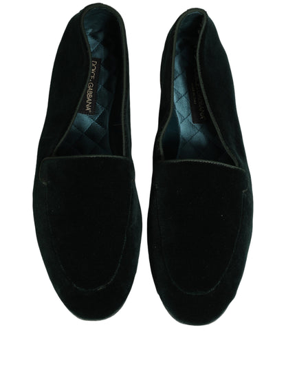 Green Velvet Slip On Men Flats Loafers Shoes