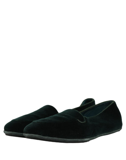 Green Velvet Slip On Men Flats Loafers Shoes