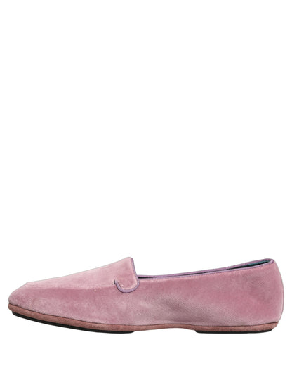 Pink Velvet Slip On Men Flats Loafers Shoes