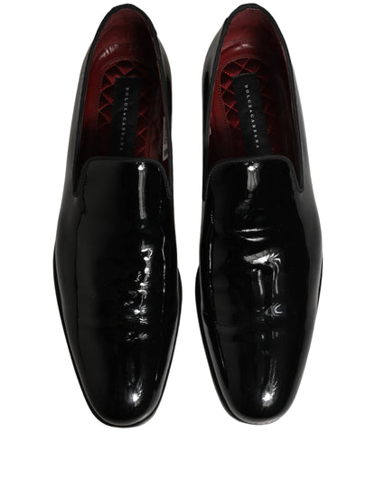 Black Patent Leather Men Dress Loafers Shoes