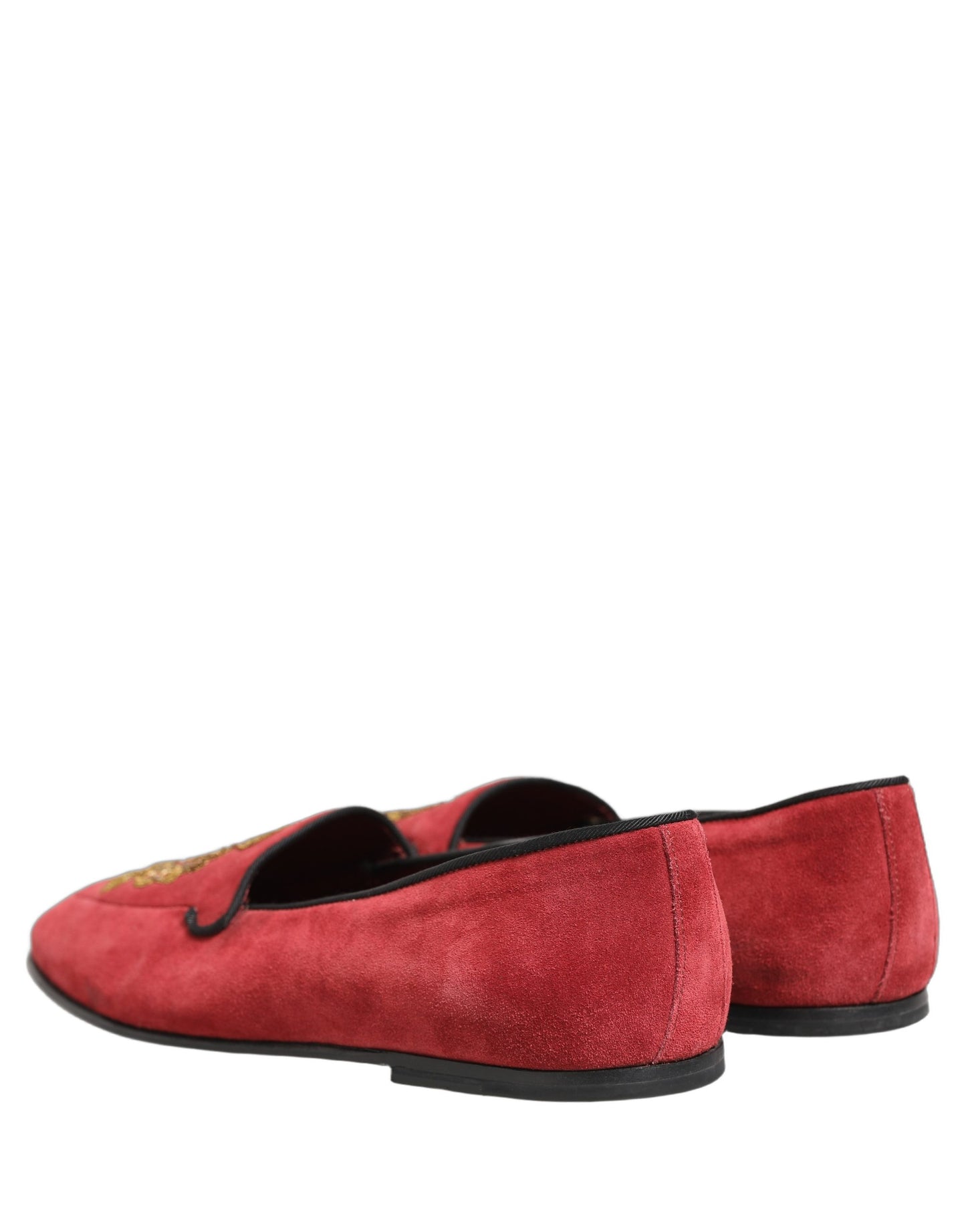Red Velvet Logo Embroidery Men Loafers Shoes