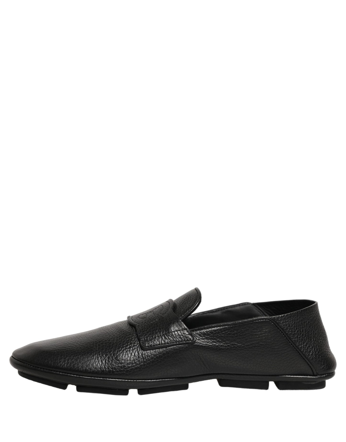 Black Deerskin Leather Driver Loafers Shoes