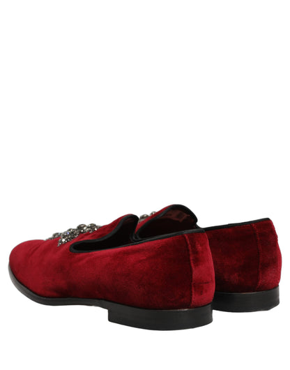 Maroon Suede Cross Slip On Dress Loafers Shoes