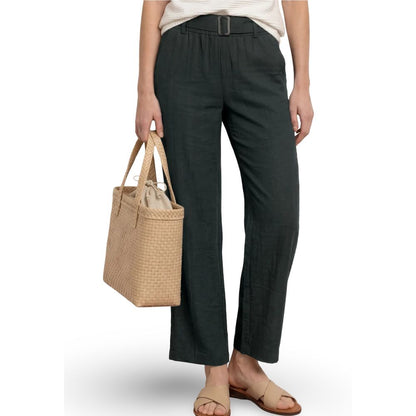 Black Viscose Casual Pants