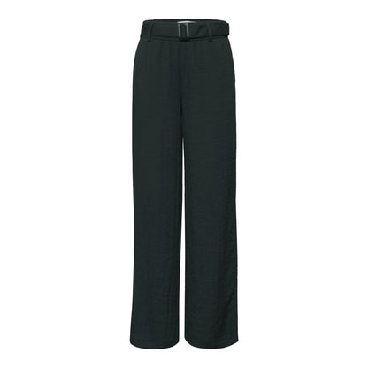 Black Viscose Casual Pants